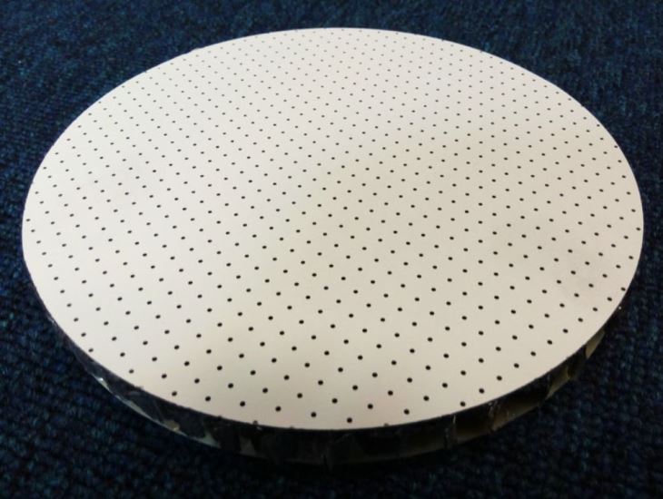 Perforated aluminum honeycomb panels for ceilings